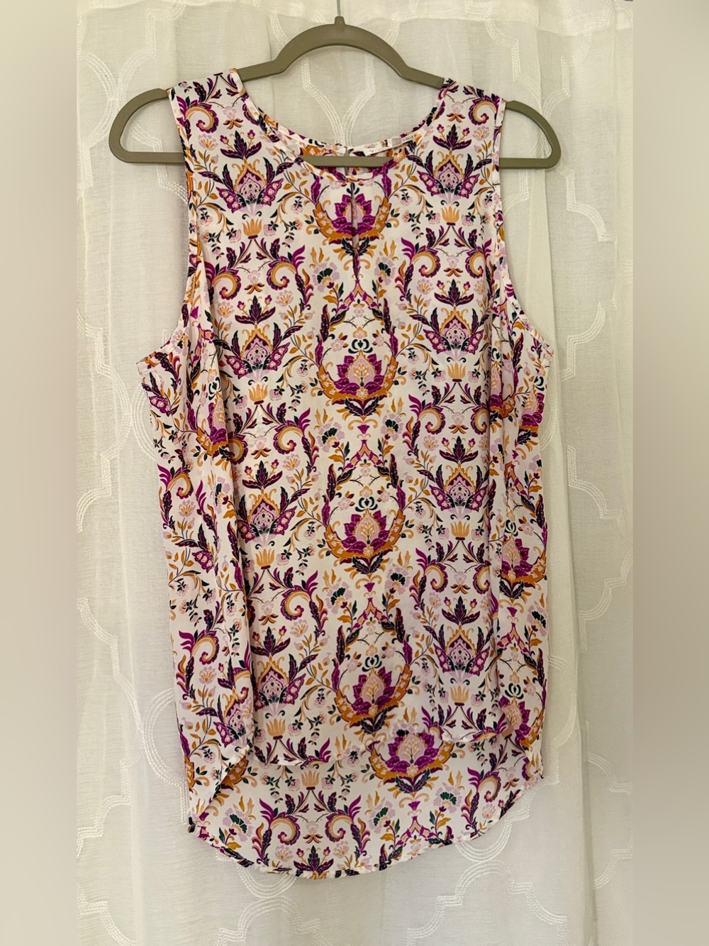 Violet + Claire Boho Paisley Medallion Sleeveless Tunic Top Blouse | Size Large - Picture 5 of 12